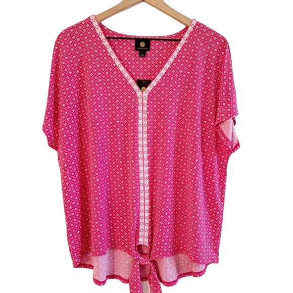 JM Collection Tied Waist V-neck Top - Picture 5 of 8